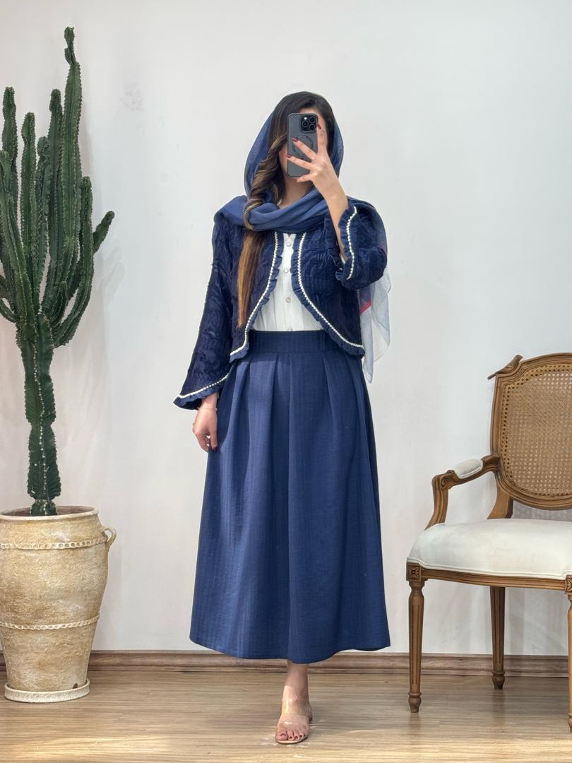 کت و دامن مروارید دوزی کد 12307