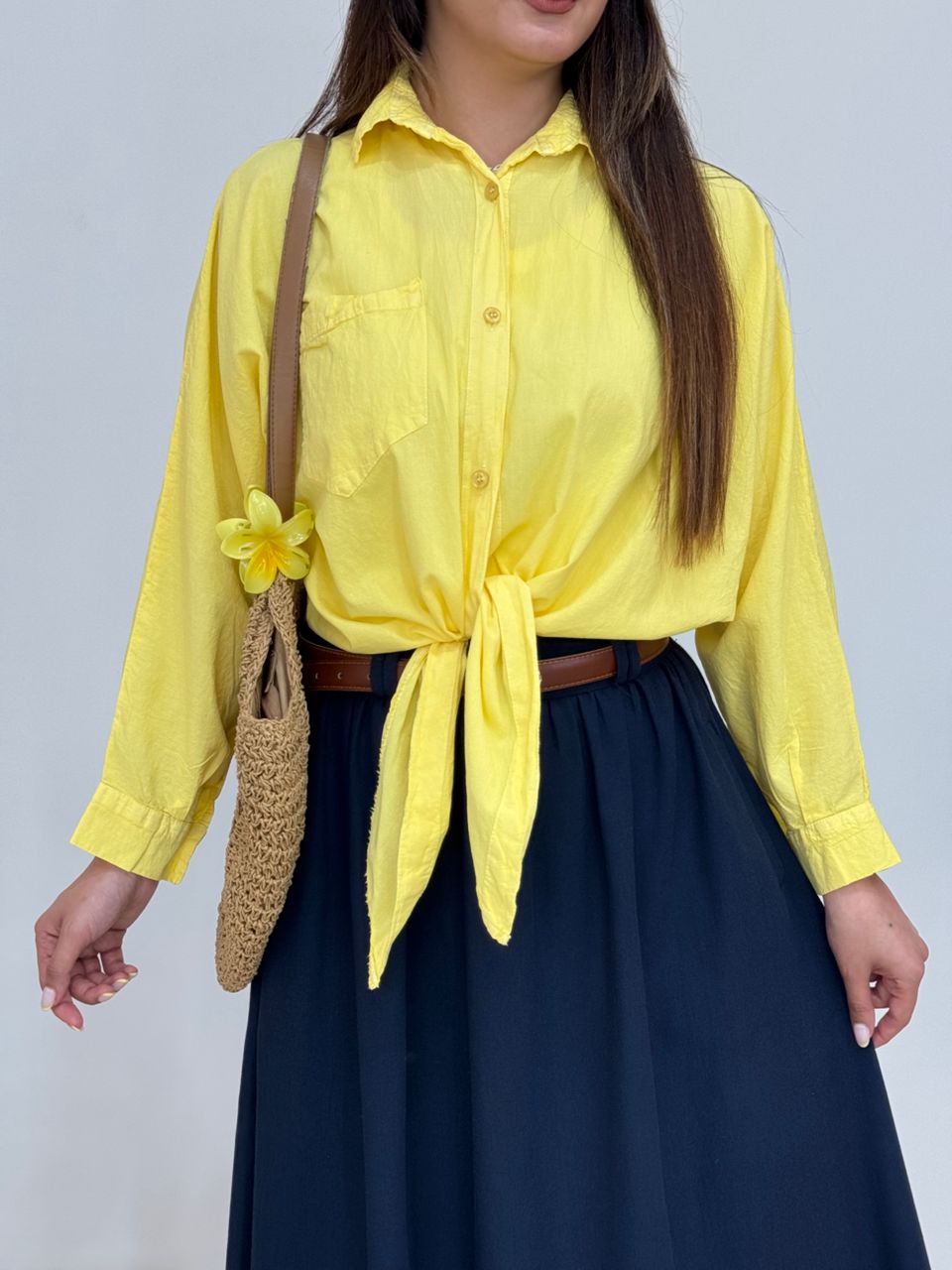 شومیز لینن جلو گره ای کد 12710