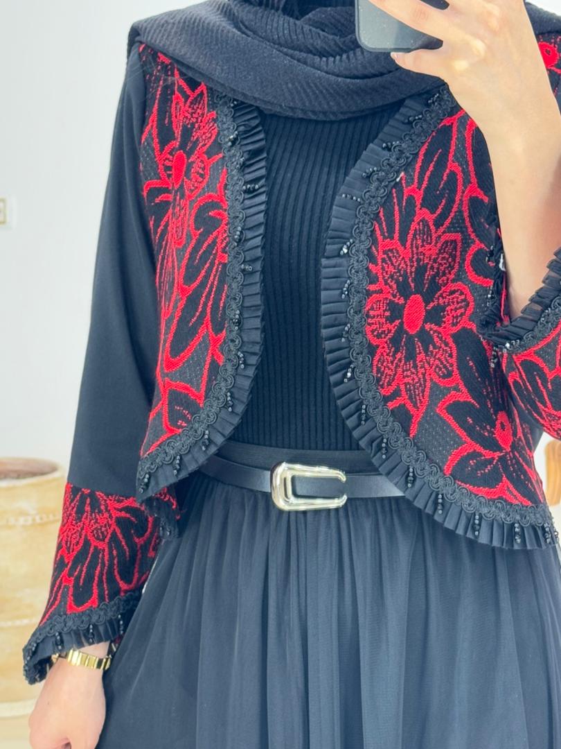 کت و دامن یلدایی مروارید دوزی کد 121005