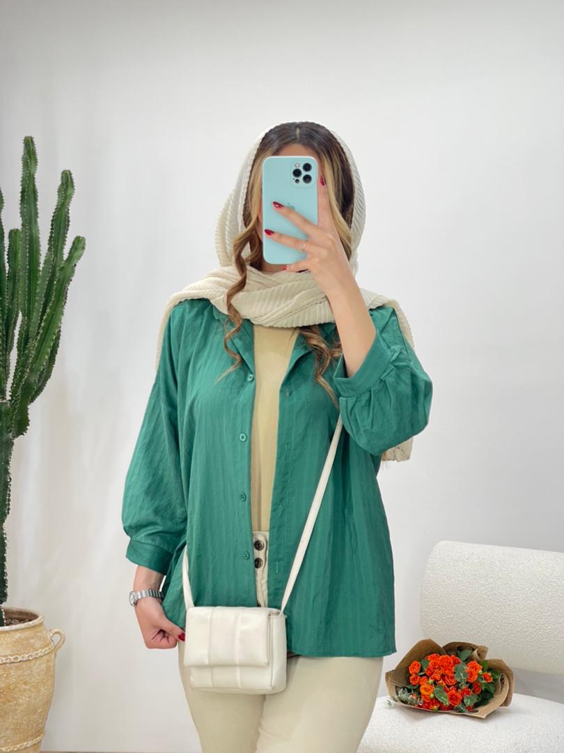 شومیز مانتویی اطلسی کد 11837