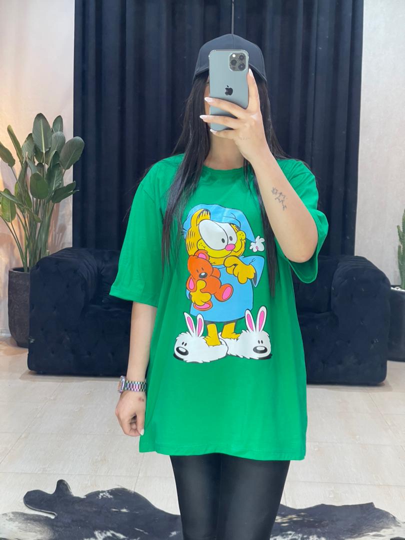 تیشرت لانگ استیکر دار کد 939