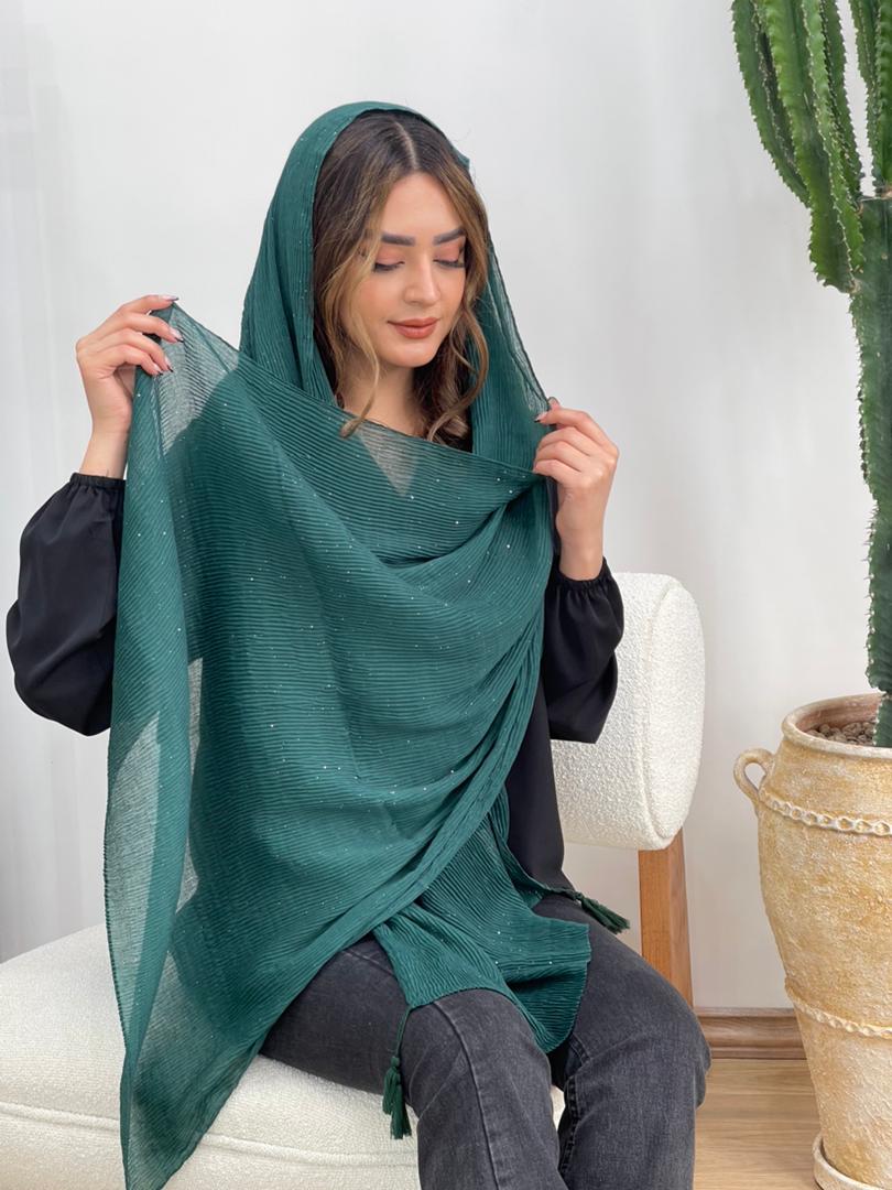 شال پلیسه شاین دار کد 11488