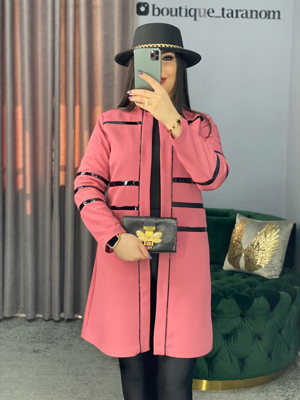 مانتو کتی چرم دوزی کد 288