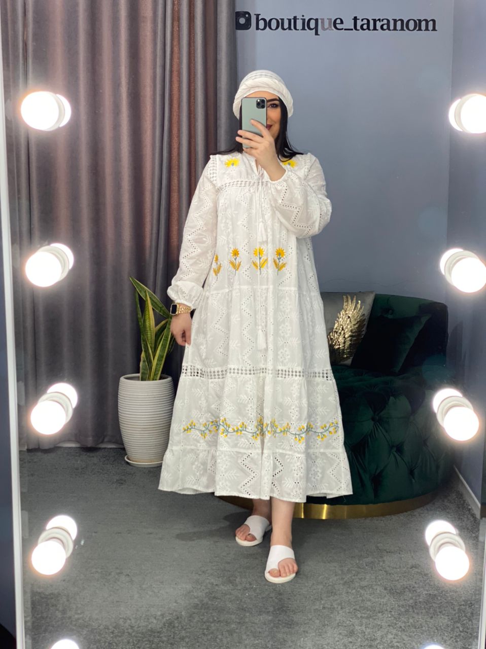 پیراهن خامه دوزی گلدار  همراه استر کد 394