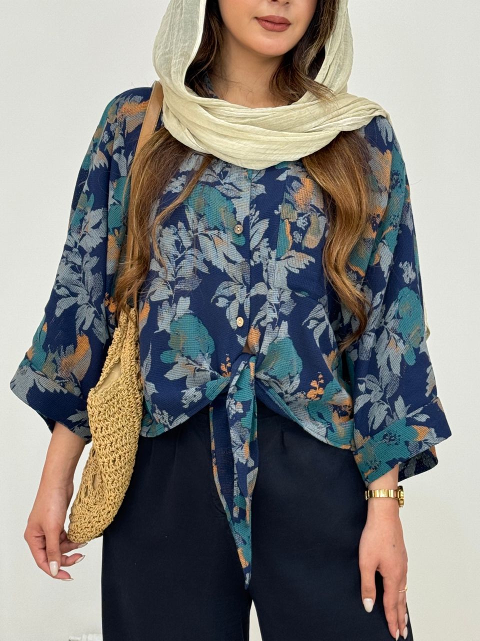 شومیز ایتالیایی جلو گره ای کد 12666