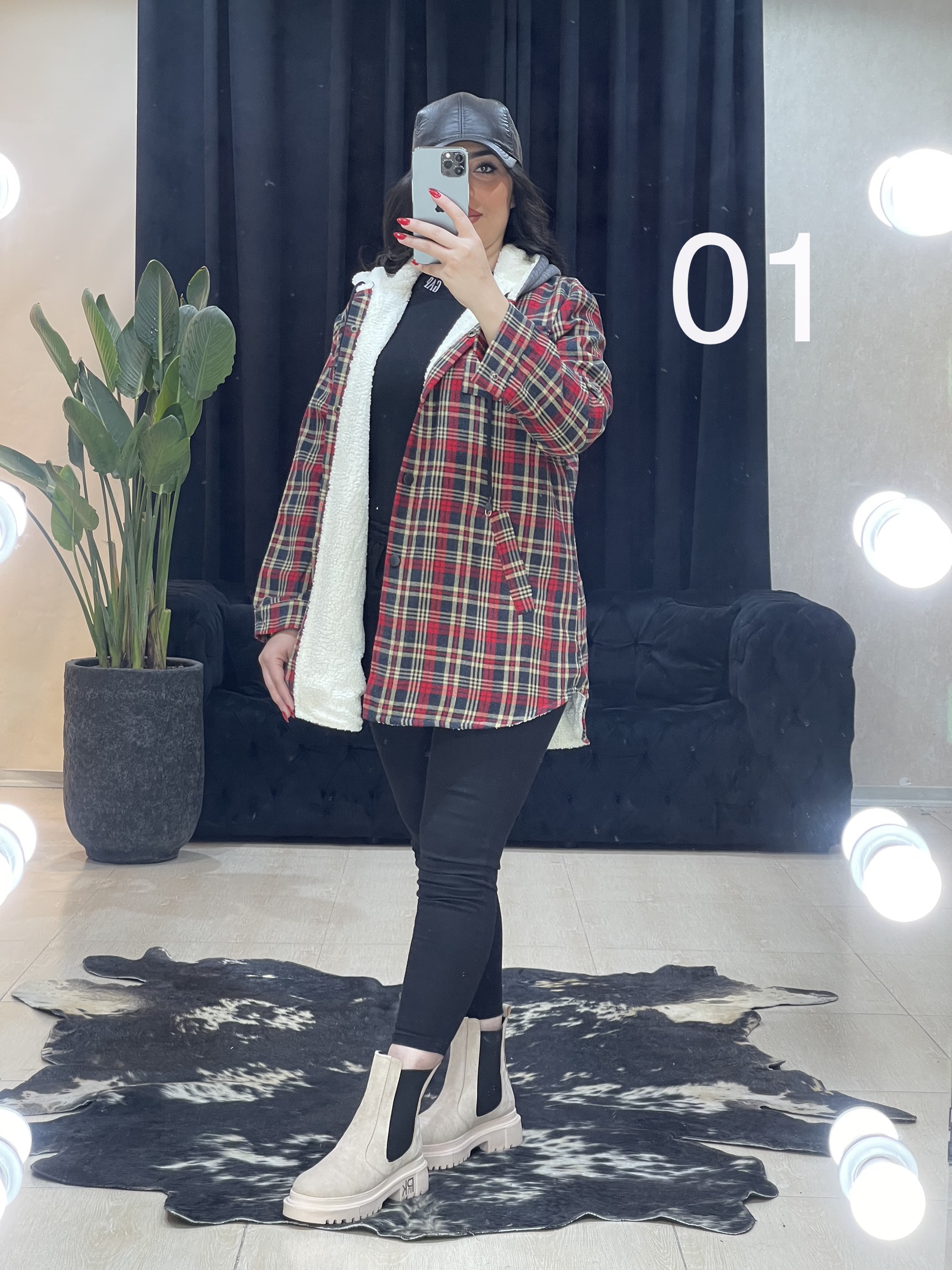 کاپشن چارخونه داخل ببعی کد 655