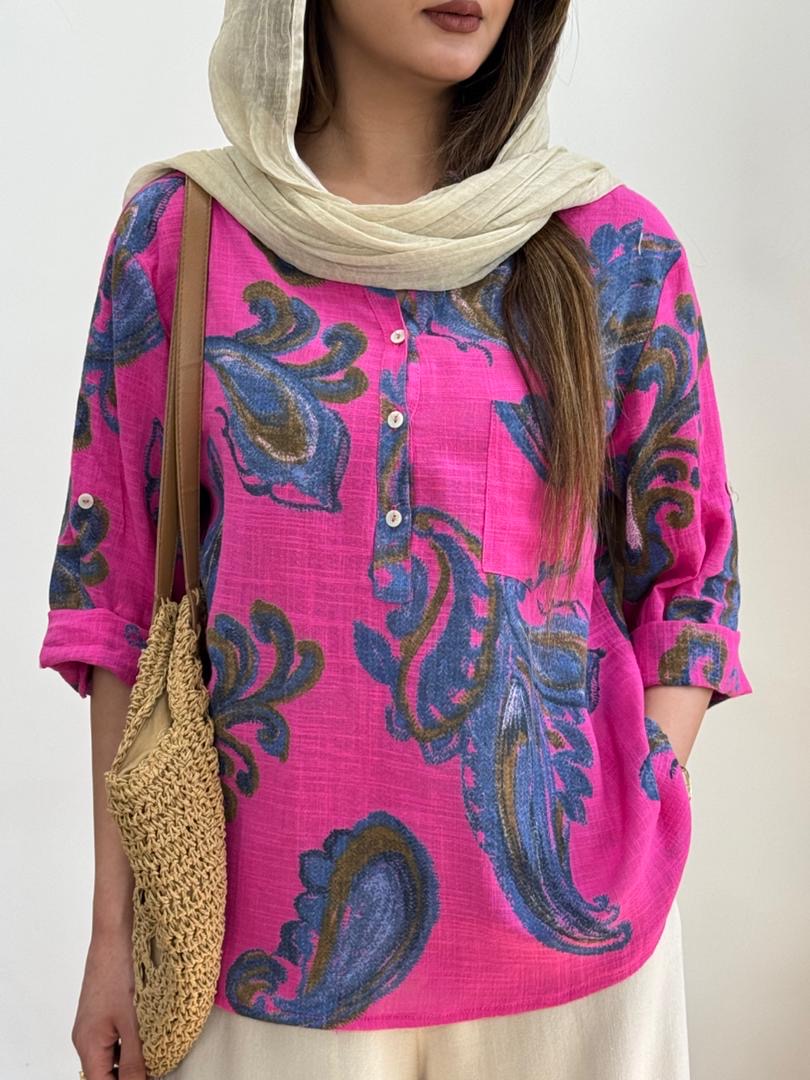 شومیز ایتالیایی بوته جغه کد 12657