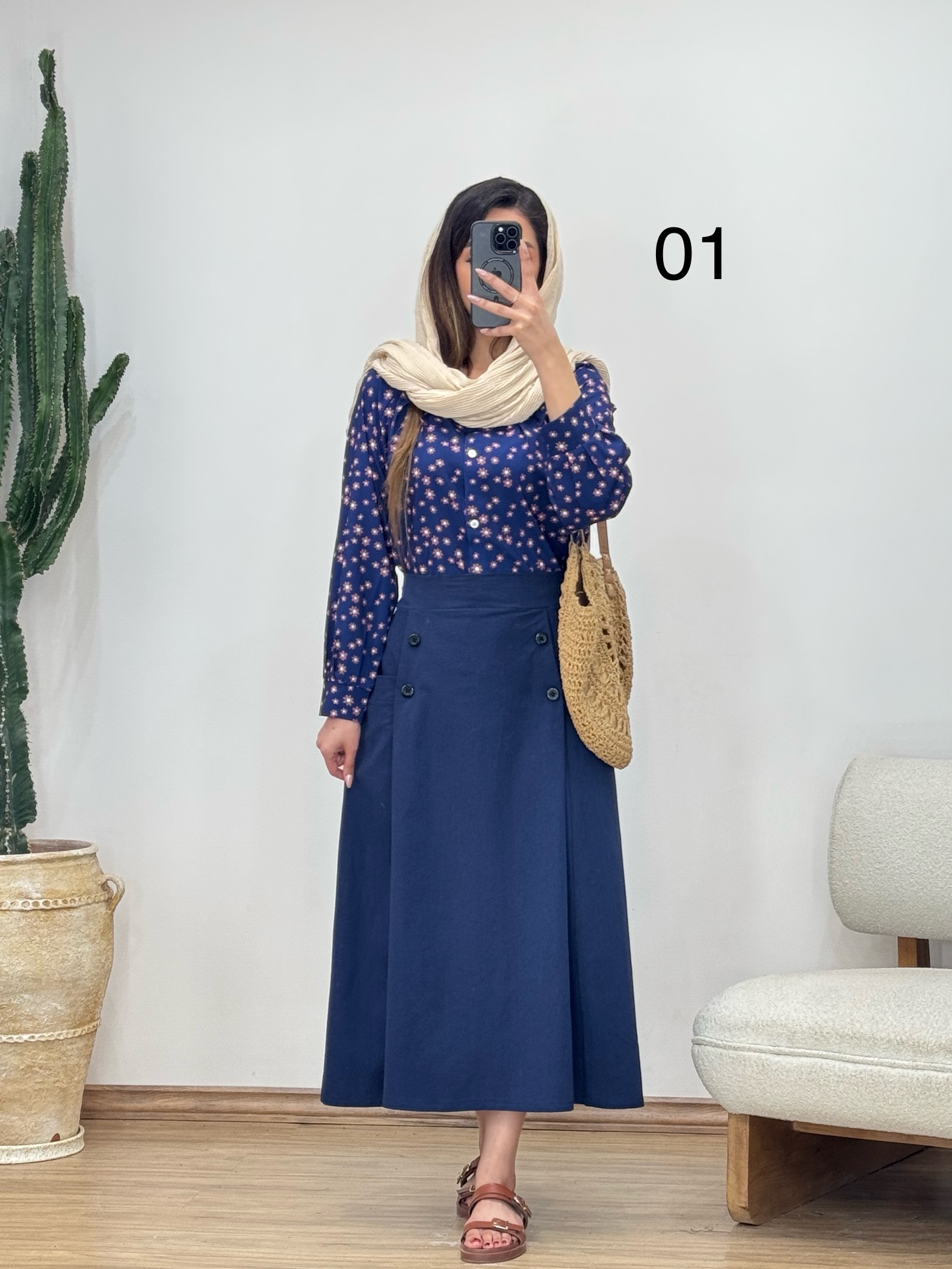 شومیز و‌دامن گلبهار کد 12360