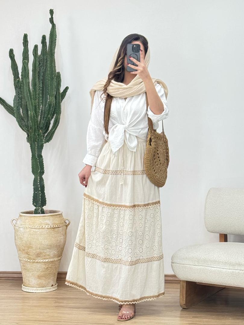 دامن وارداتی خامه دوزی کد 12302