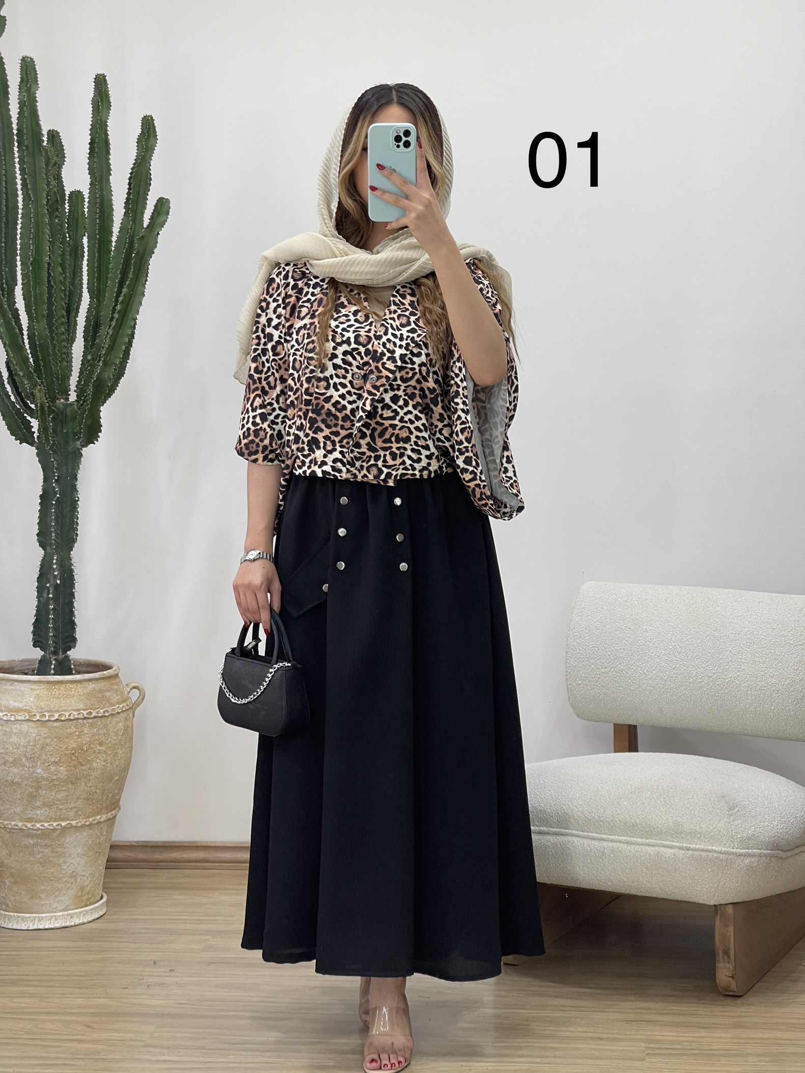 کت و دامن پلنگی کد 11878