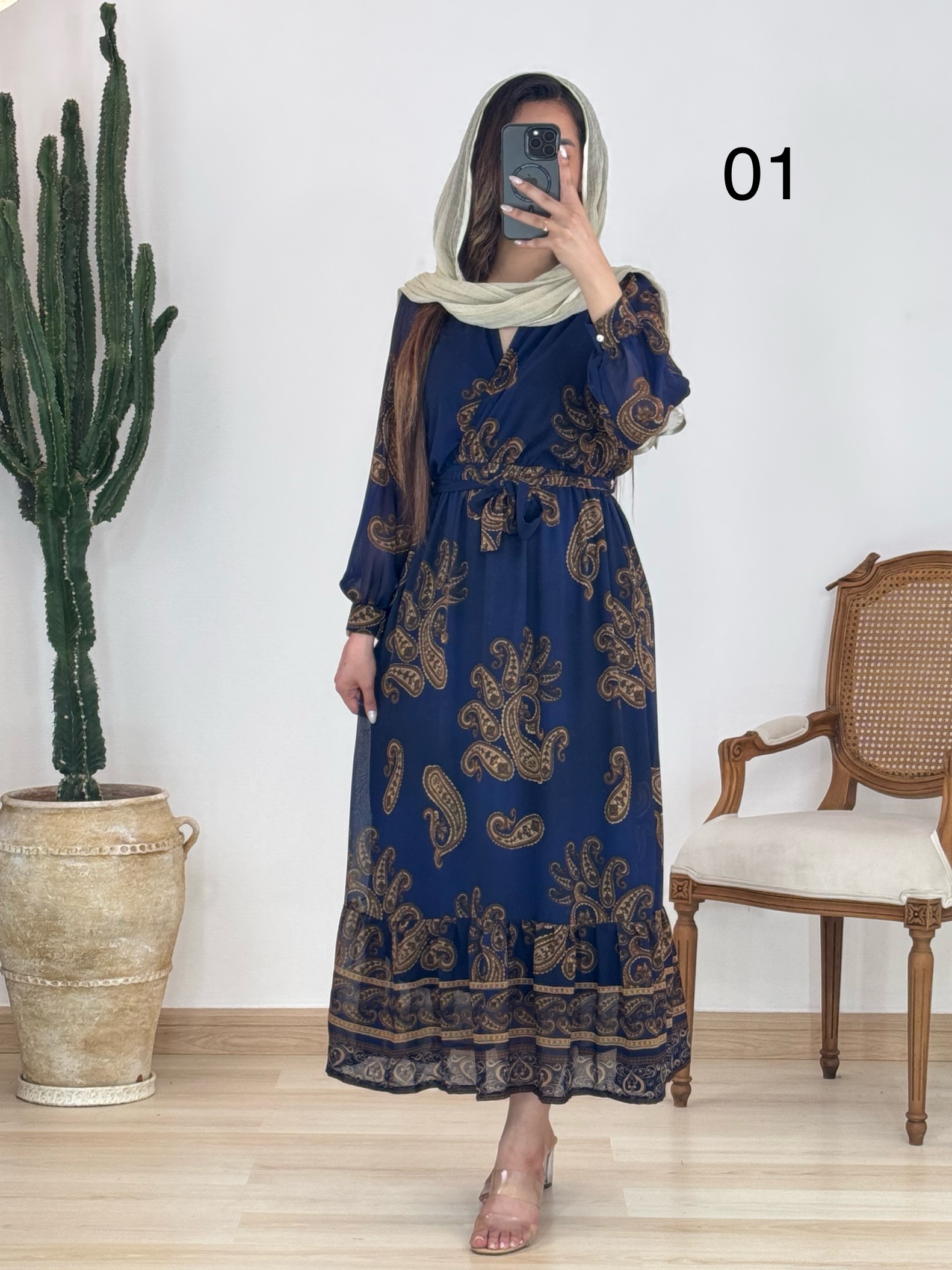 پیراهن حریر آستردار کد 12579