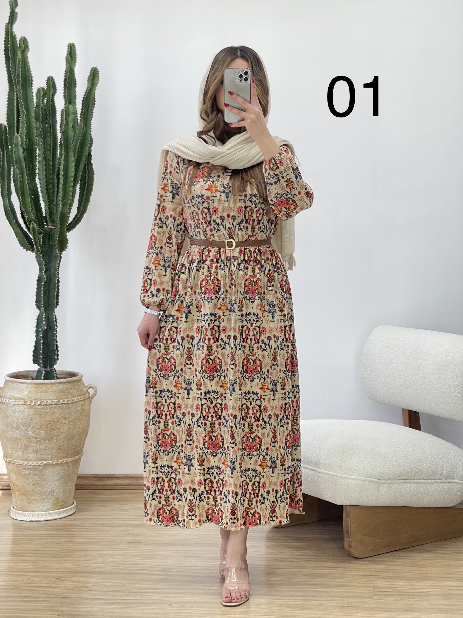 مانتو پیراهنی  پلیسه ترک کد 11476