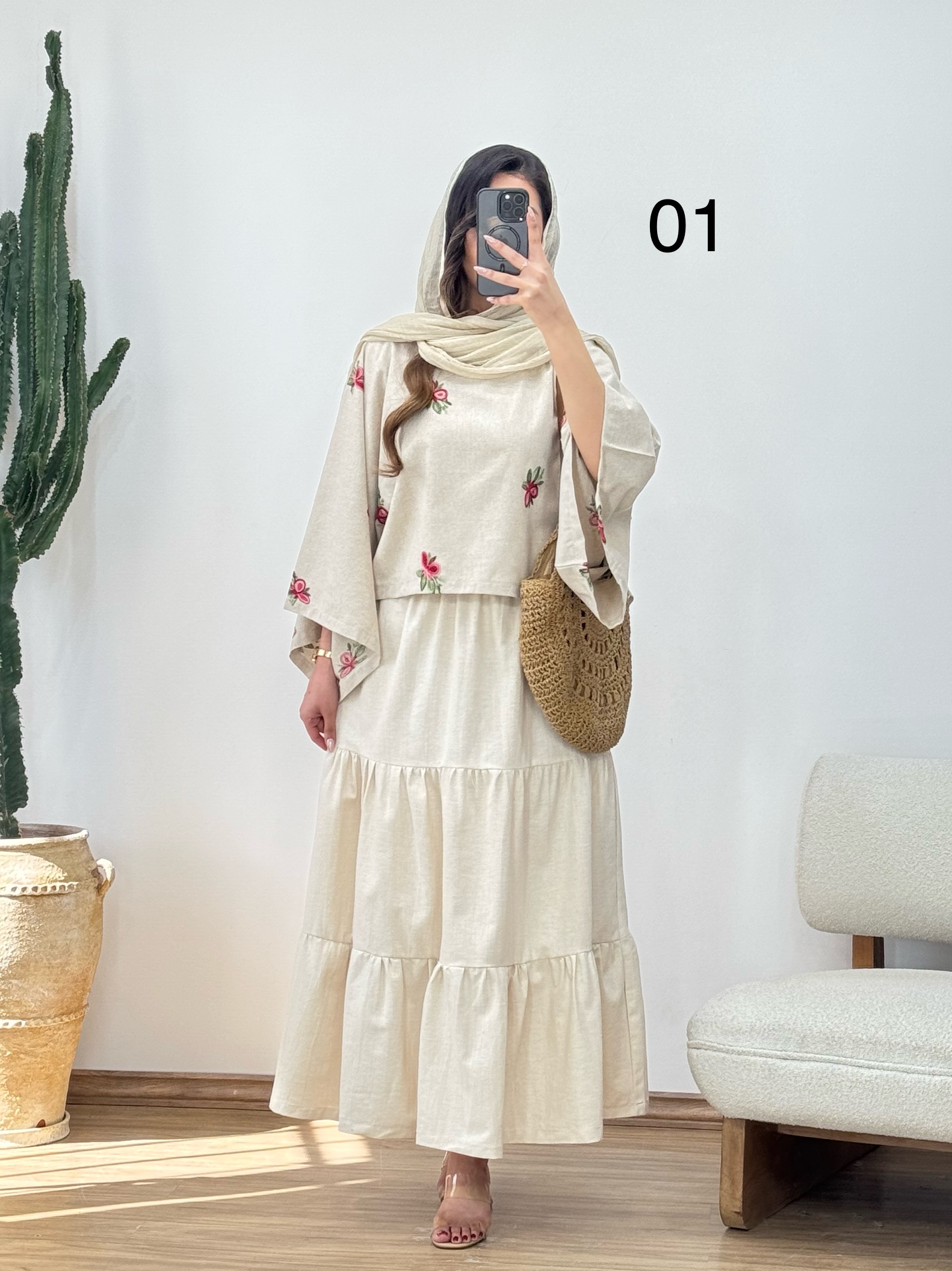 رویه و دامن گلدوزی کد 12375