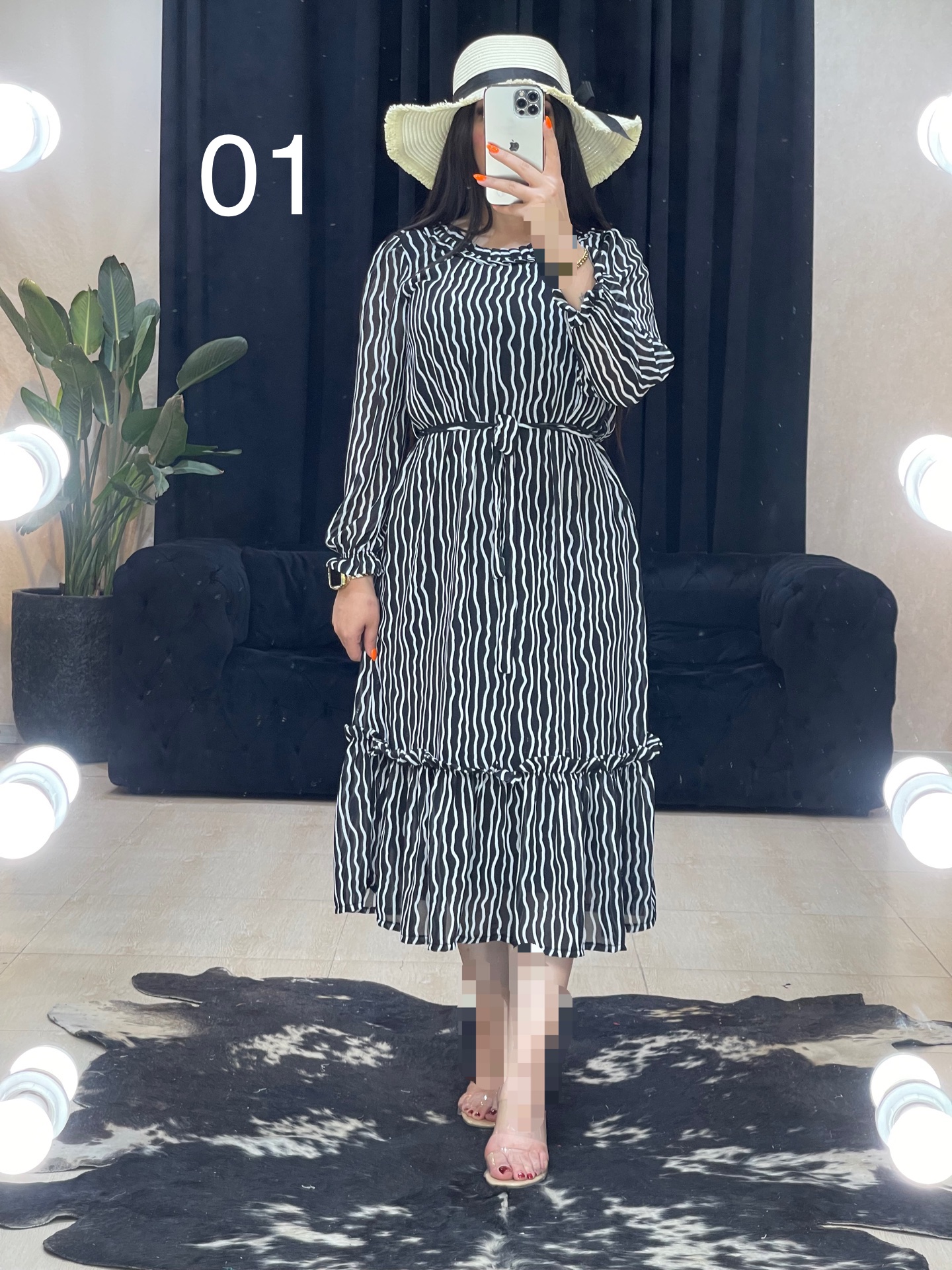 پیراهن حریر آستردار کد 11143