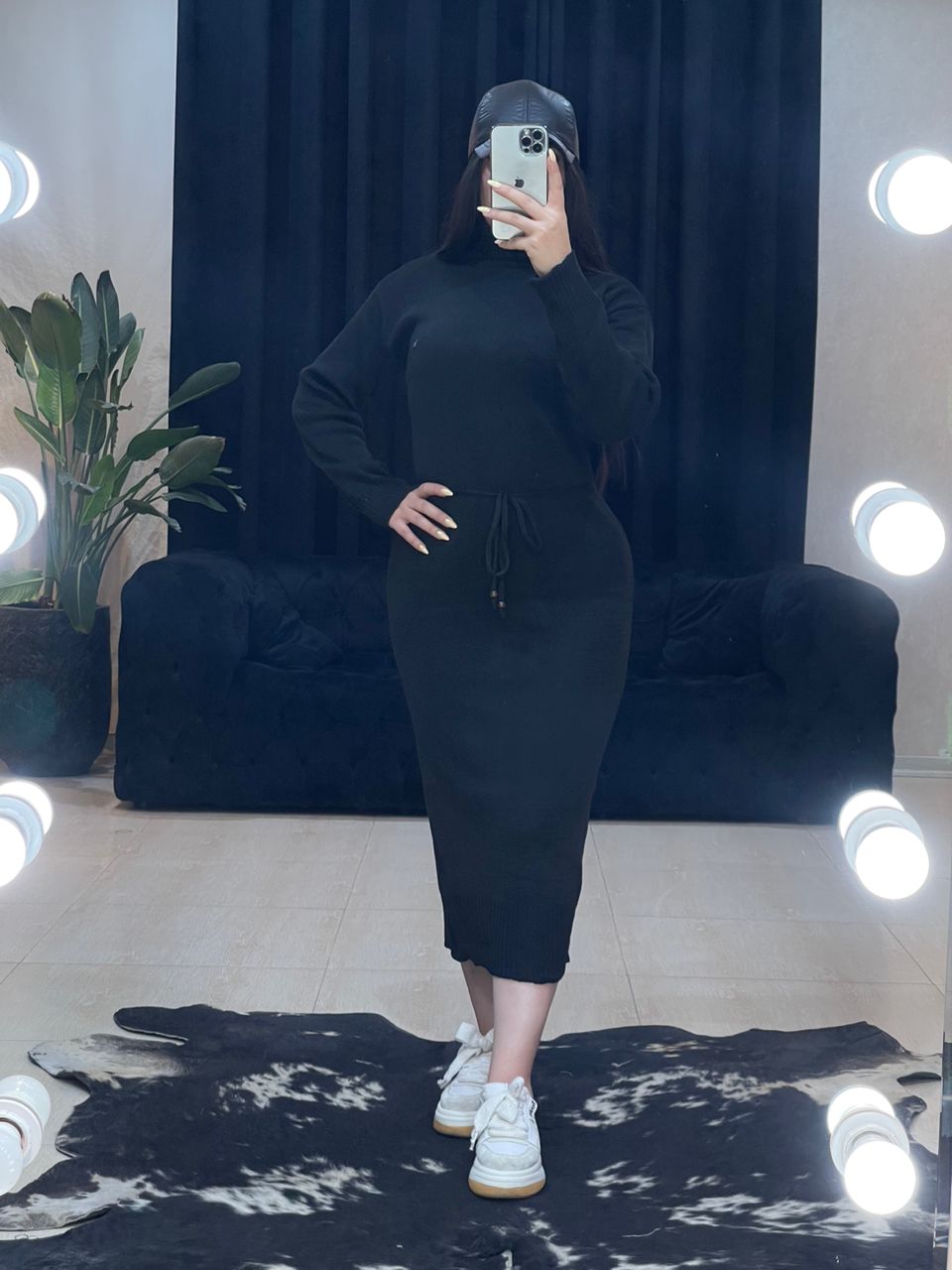 پیراهن بافت یقه اسکی کد 11269