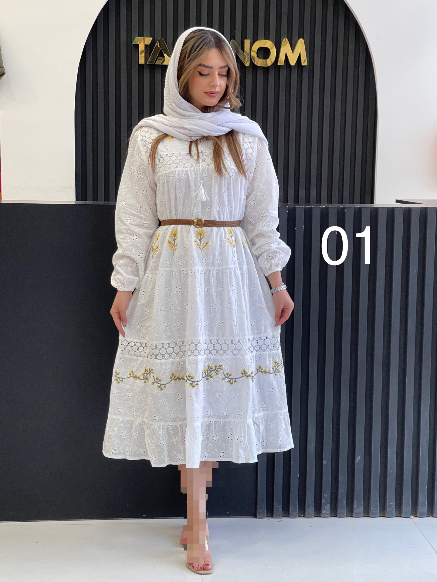 پیراهن خامه دوزی ترک آستردار کد 11473