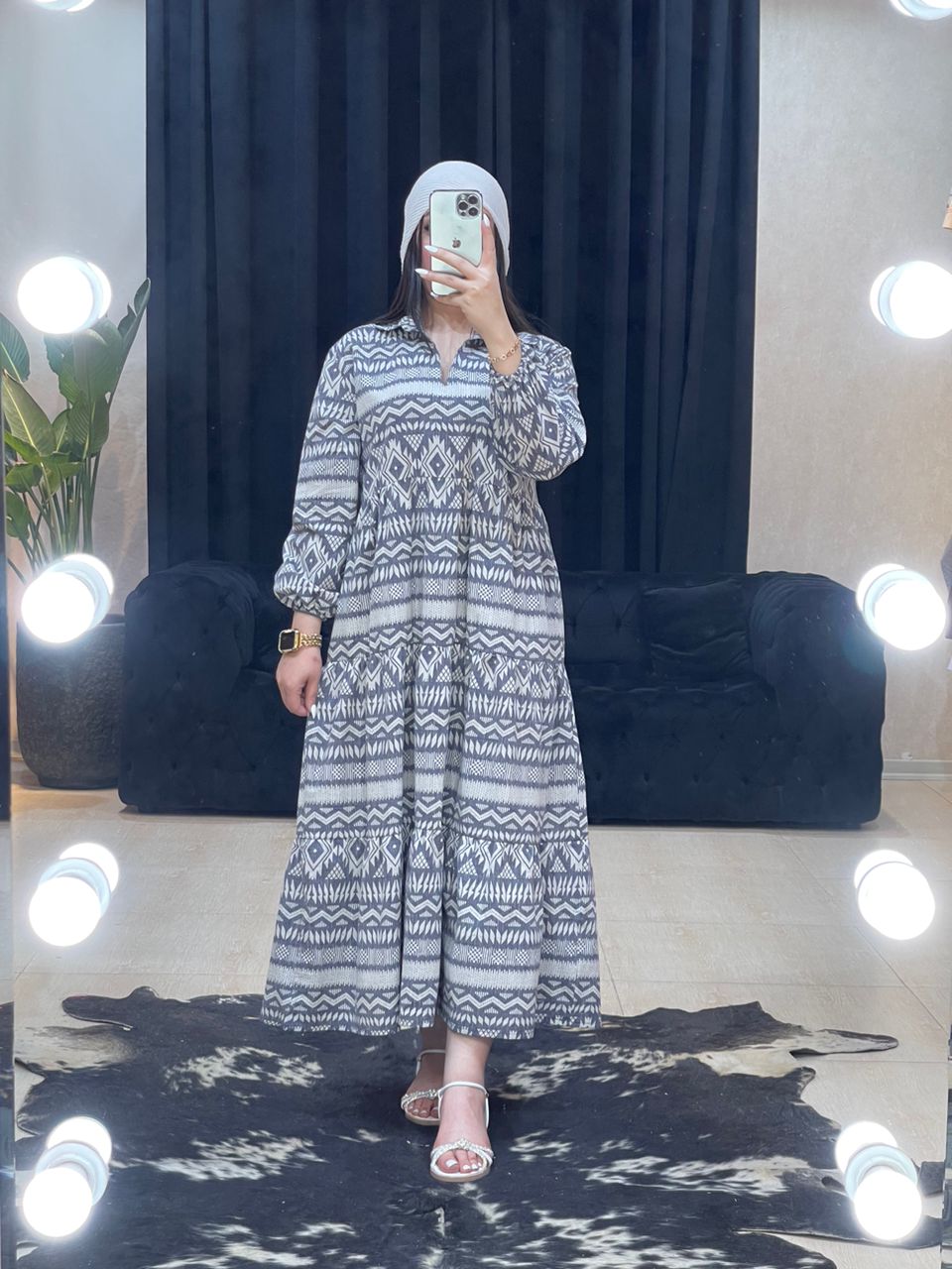 پیراهنی طرحدار برگ کد 1060