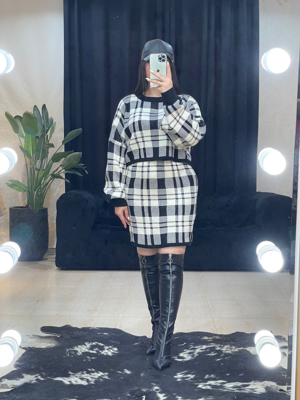 ست بافت و دامن کوتاه کد 11191