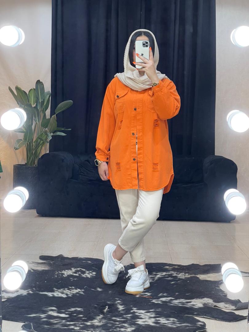 شومیز مانتو‌کتان زاپدار کد11126