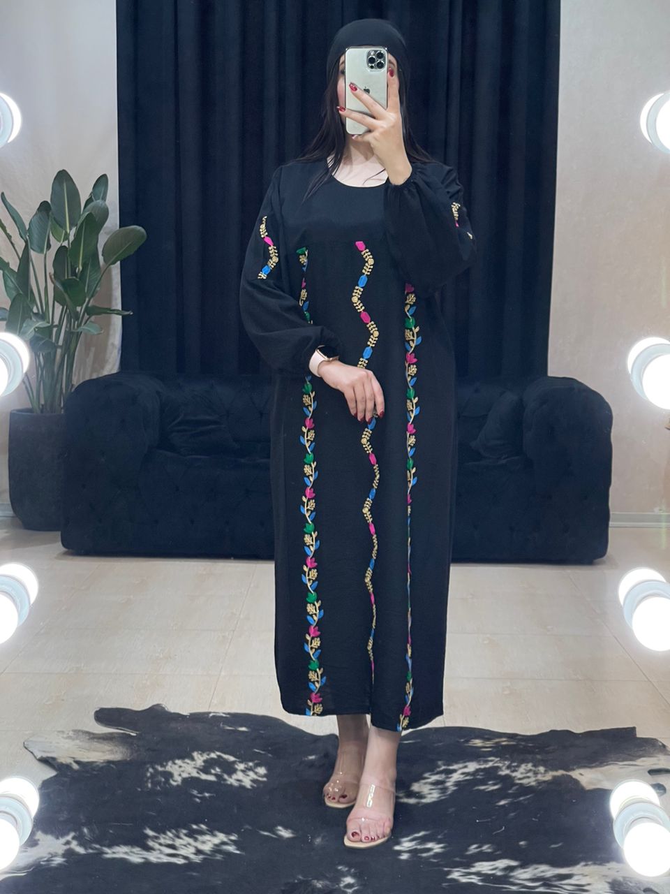 مانتو‌ پیراهنی سوزن دوزی کد 11112