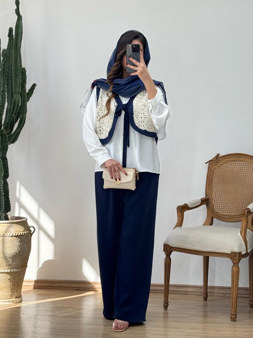 ست سه تیکه شومیز و ژیله و شلوار کد 12295