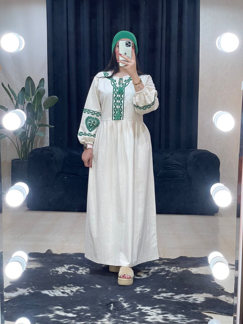 مانتو پیراهنی گلدوزی فلور کد 1176