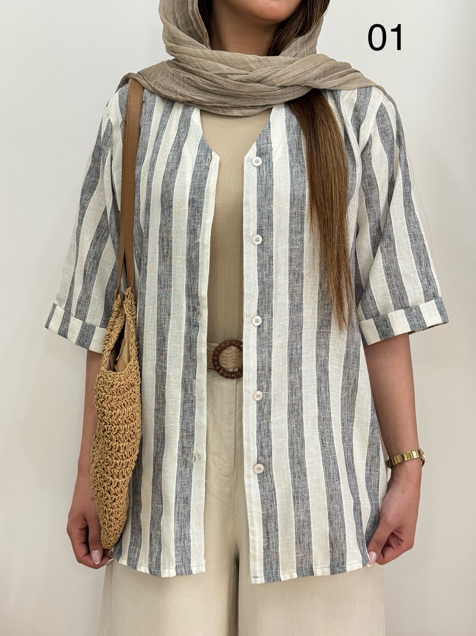 شومیز راه راه ژاله کد 12399