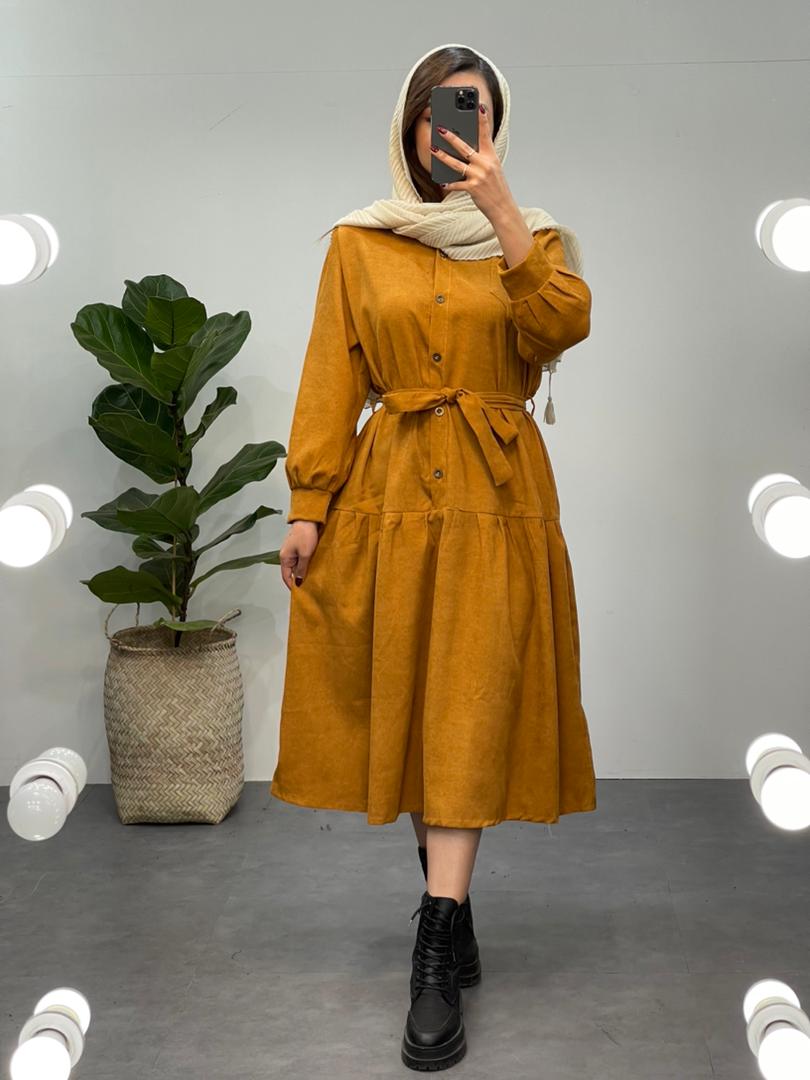 پیراهن کبریتی کمربندی کد 11342