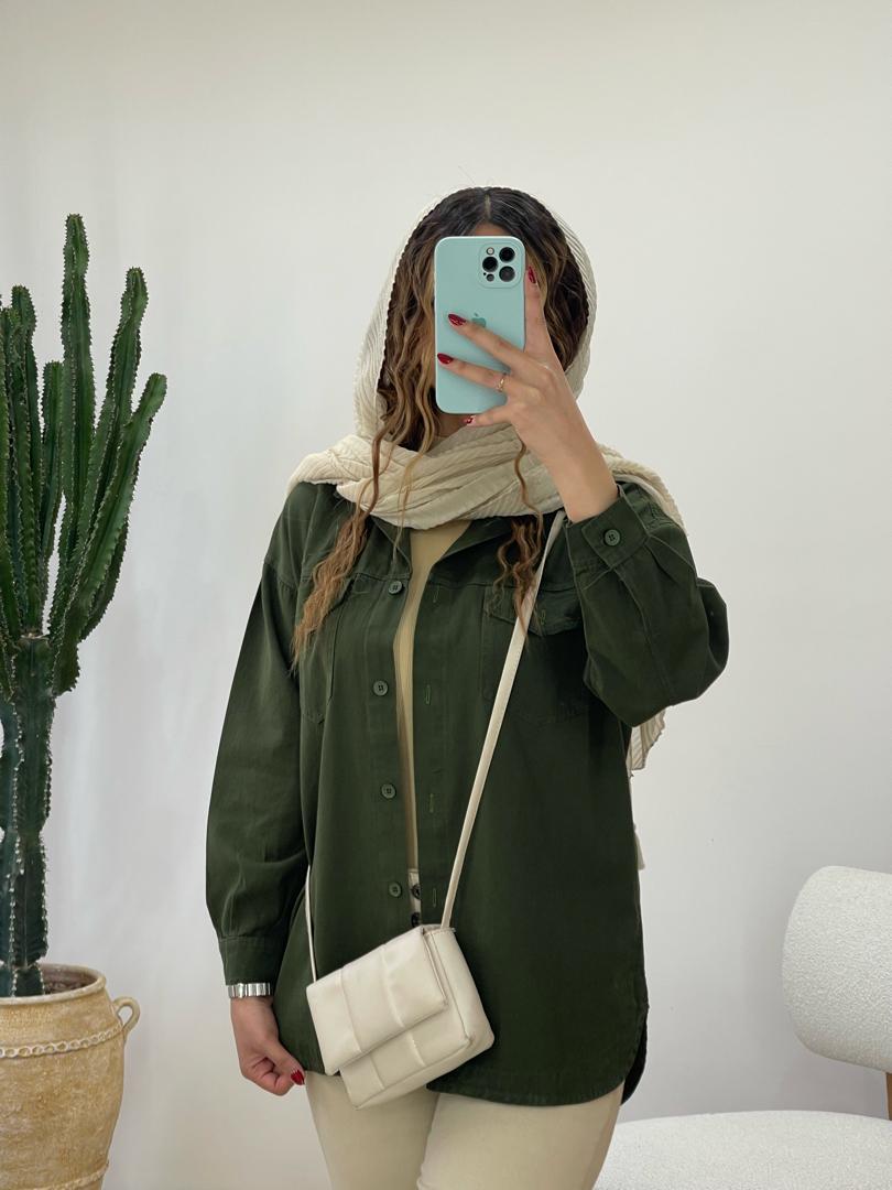 شومیز لینن دو‌جیب کد 11849