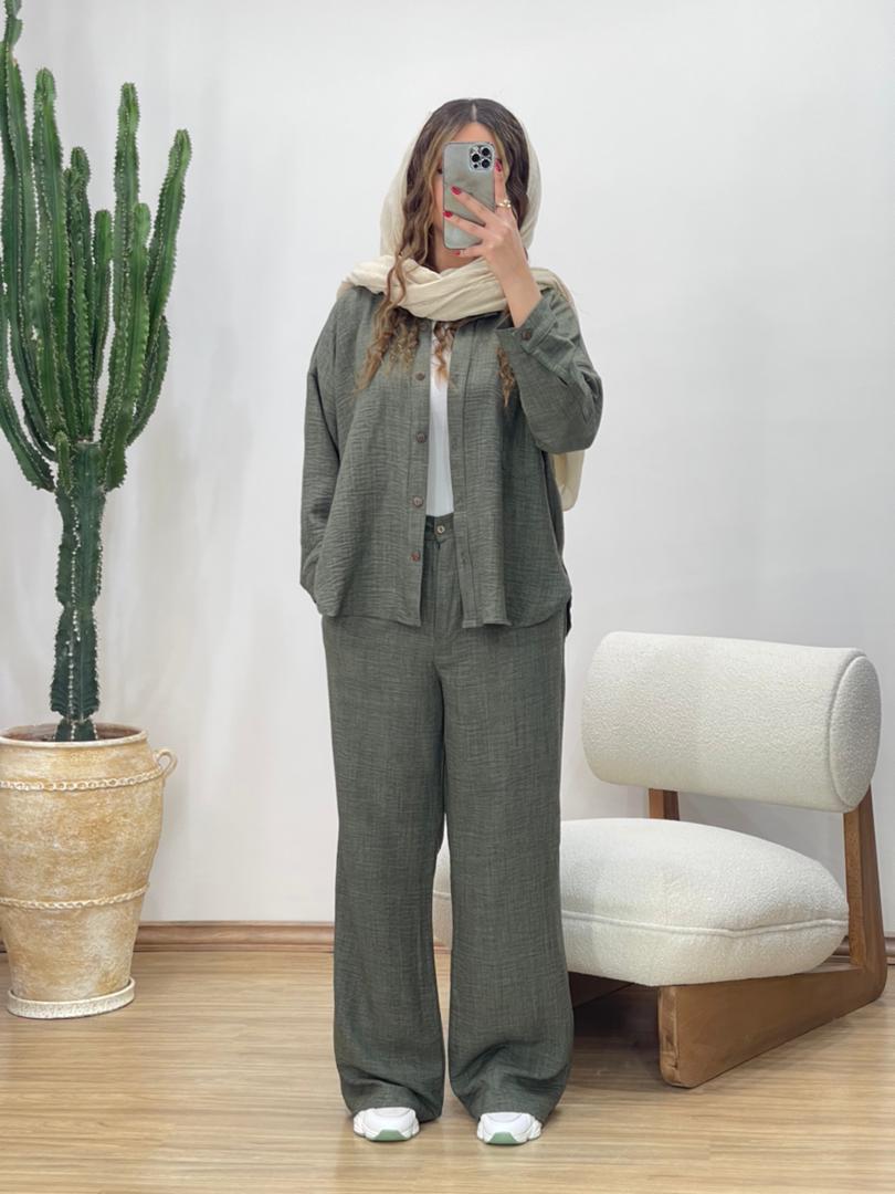 ست شومیز و شلوار شانتون جدید کد 11693