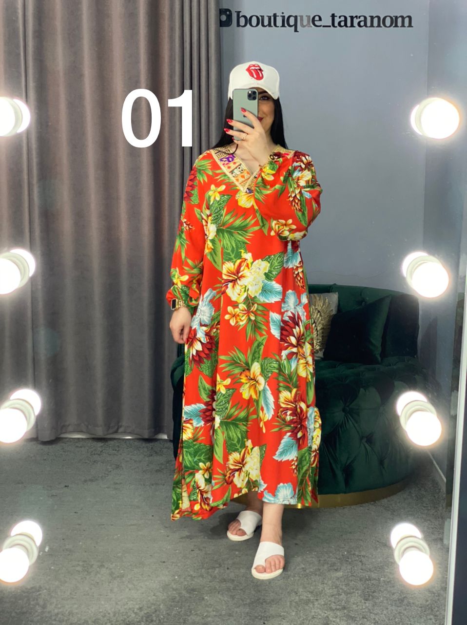 مانتو پیراهنی طرحدار یقه سنتی کد 417