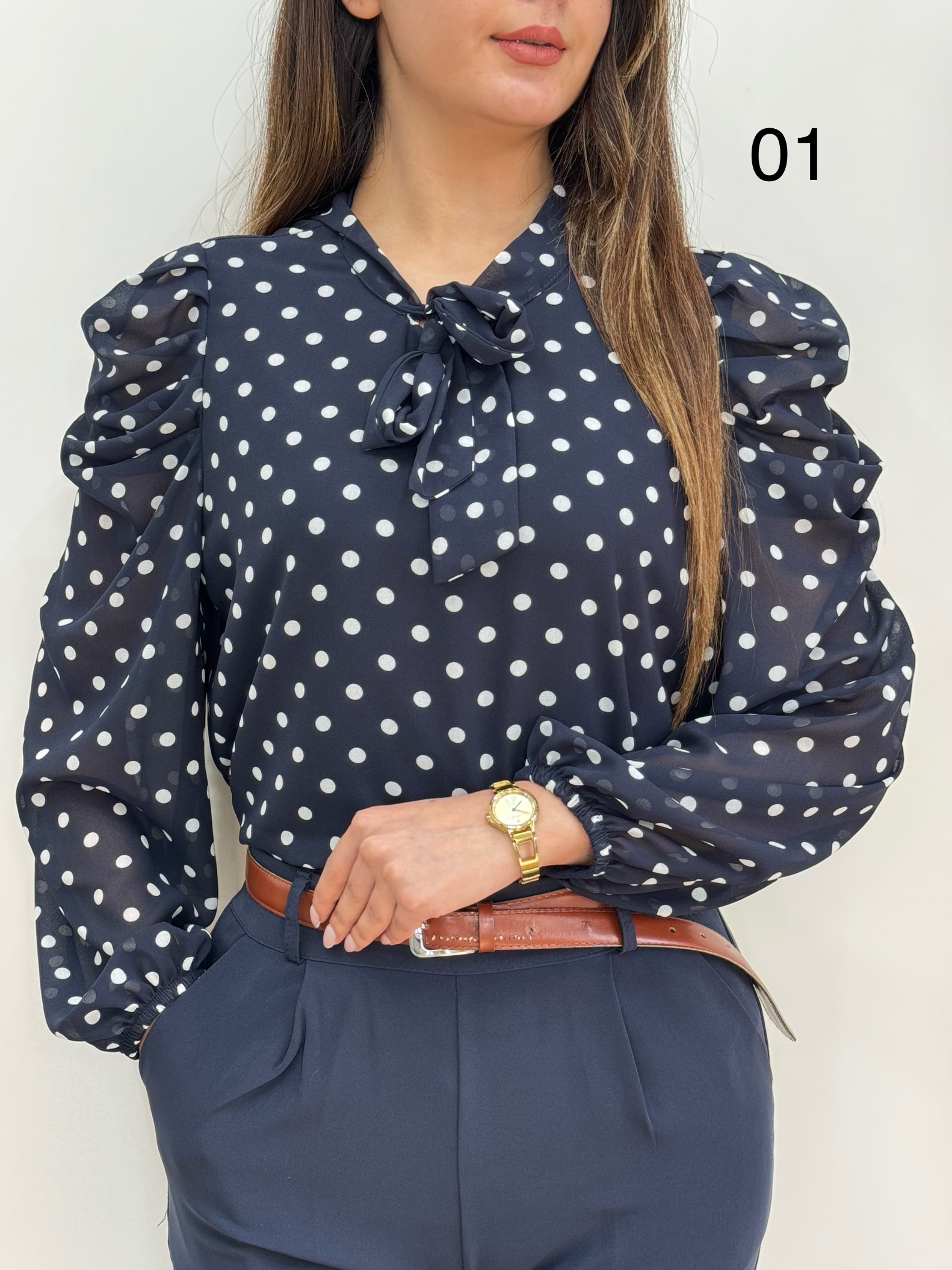 شومیز یقه گره ای نجوم کد 12427