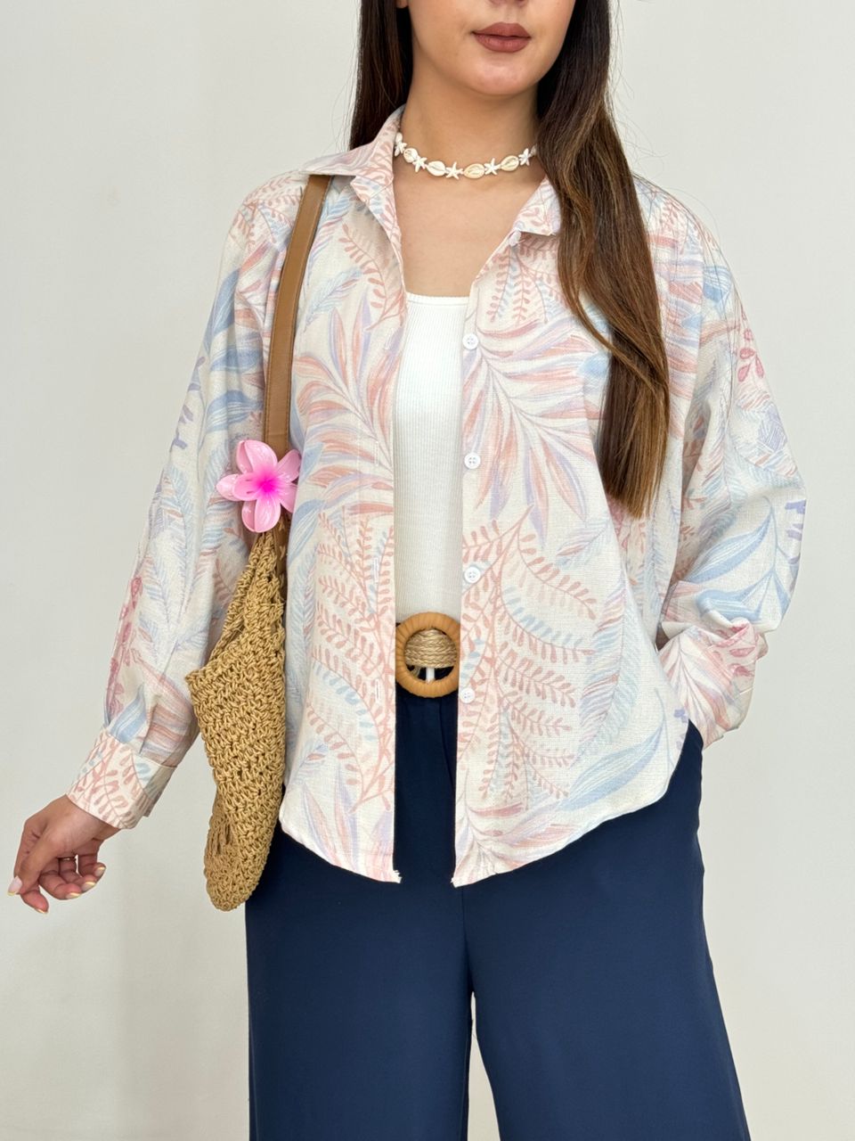 شومیز لینن برگ کد 12690