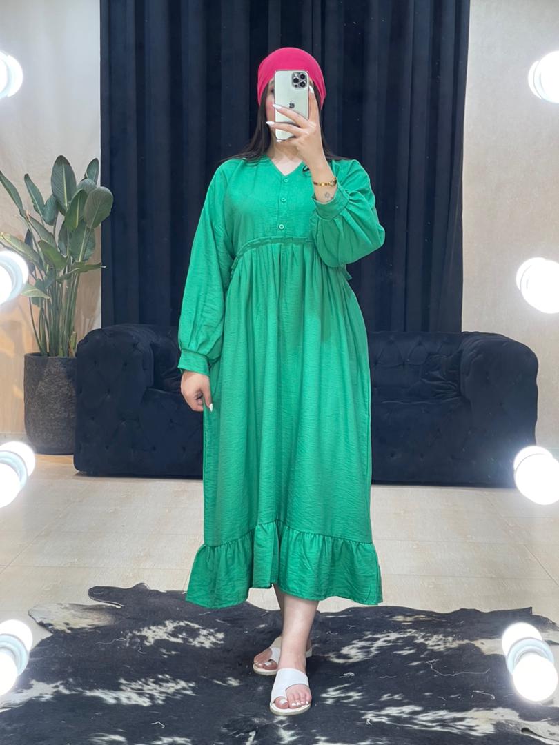 مانتو پیراهنی جلو دکمه کد 1104