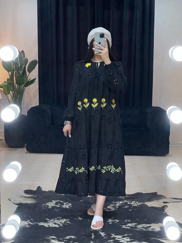 مانتو پیراهنی خامه دوزی ترک آستردار کد 11110