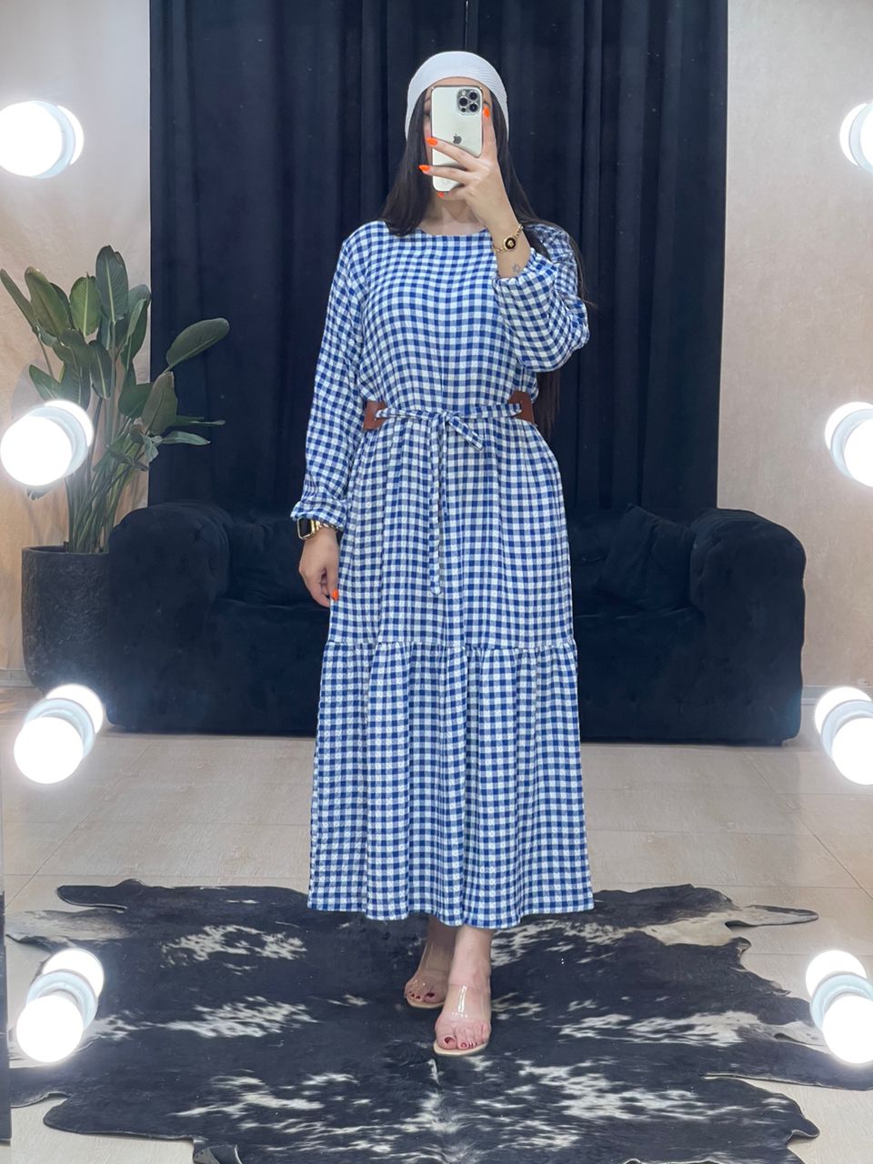 مانتو پیراهنی کمربند چرم کد 11129