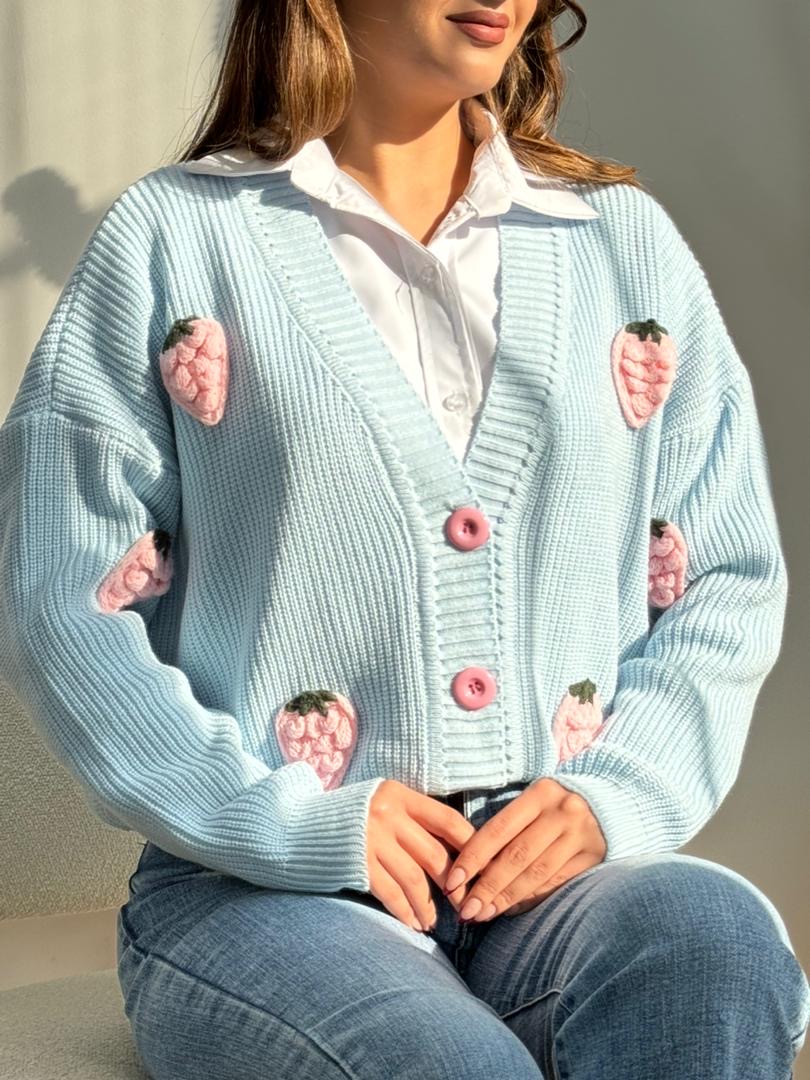 ژاکت وارداتی توت فرنگی کد 12328