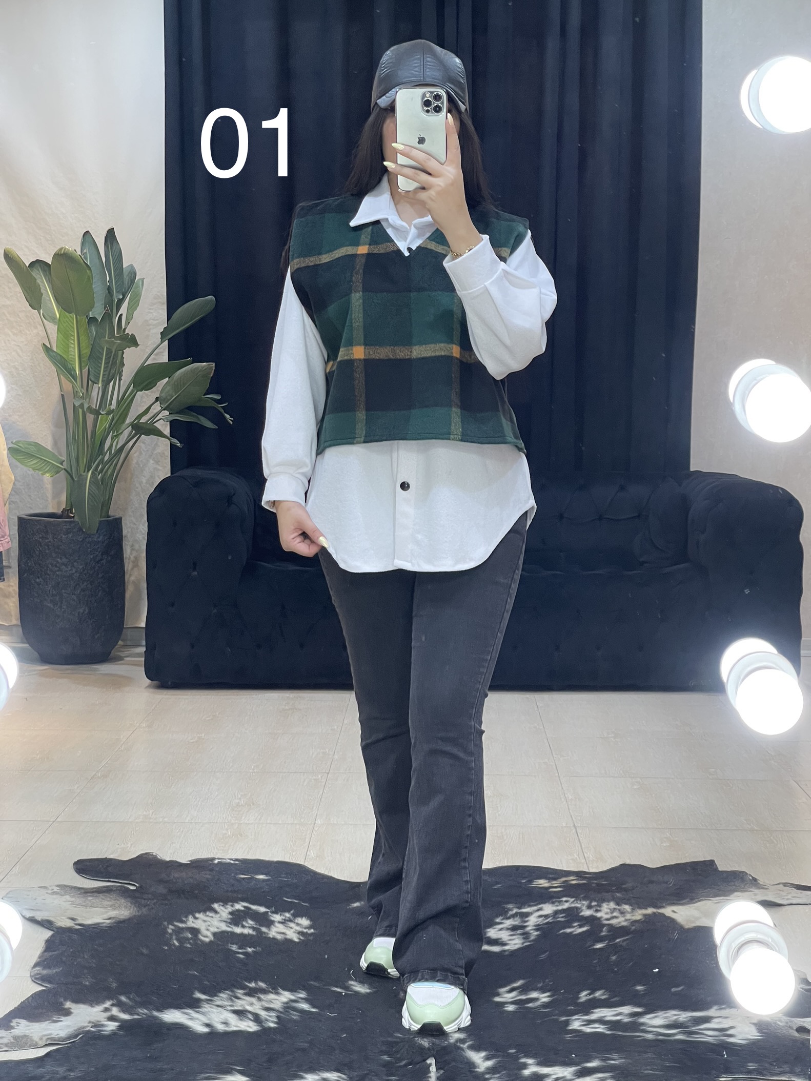 مانتو چارخونه پشمی دوپی اس کد 11216