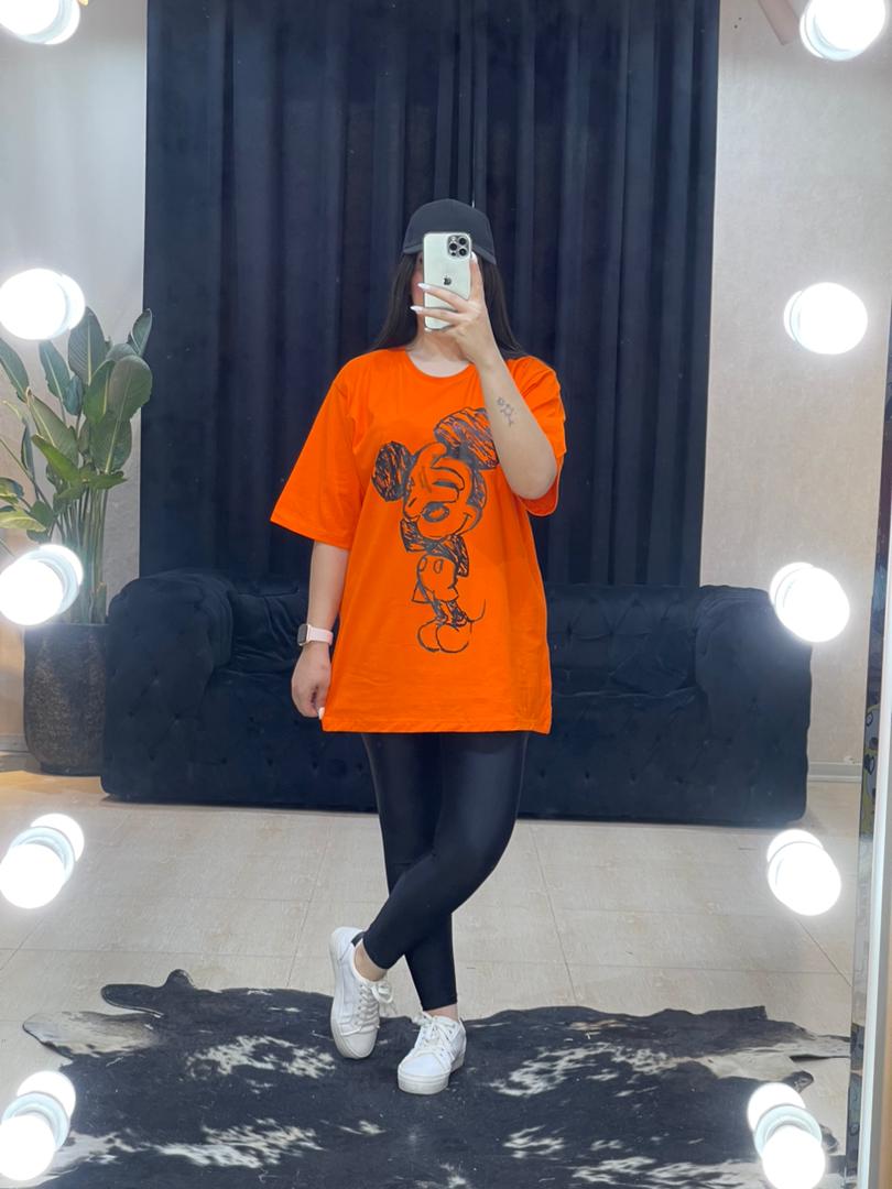 تیشرت لانگ میکی موس کد 1071