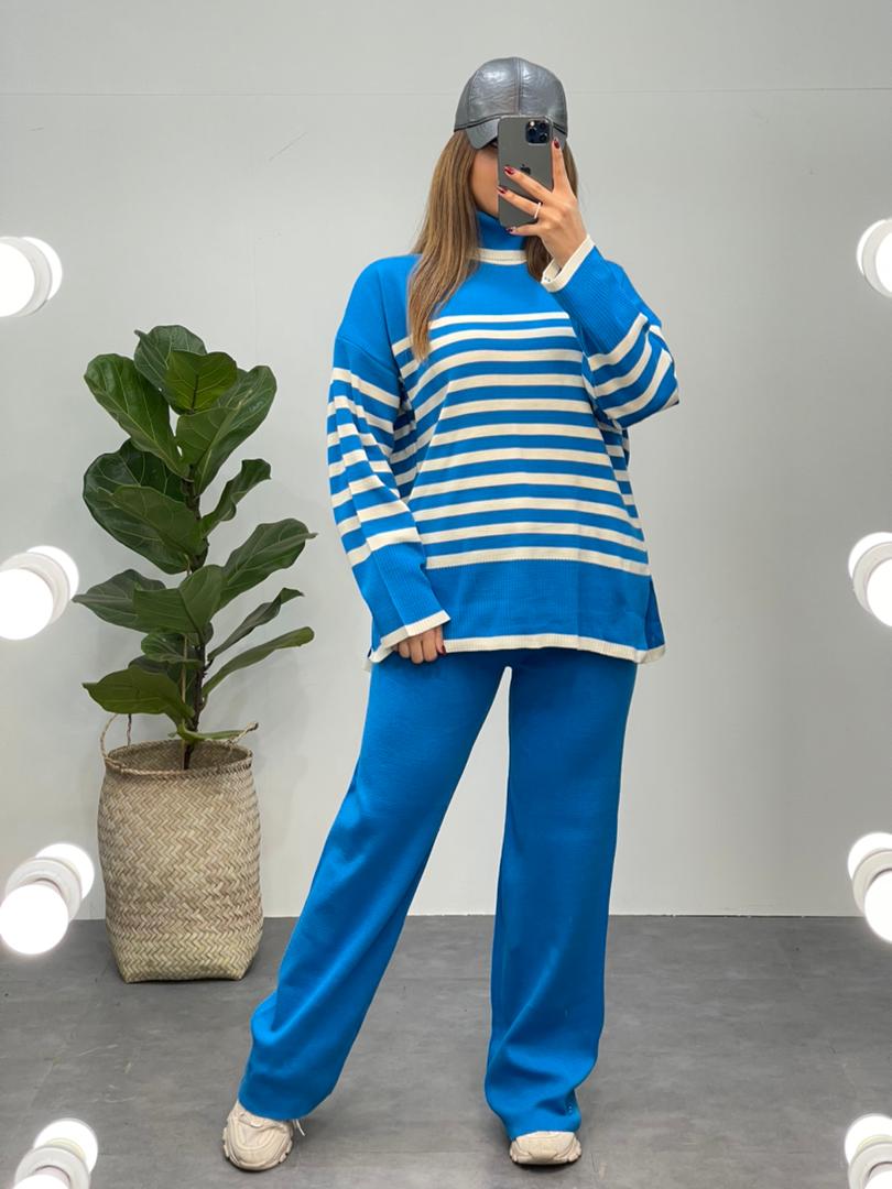 ست بافت و شلوار راه راه کد 11300