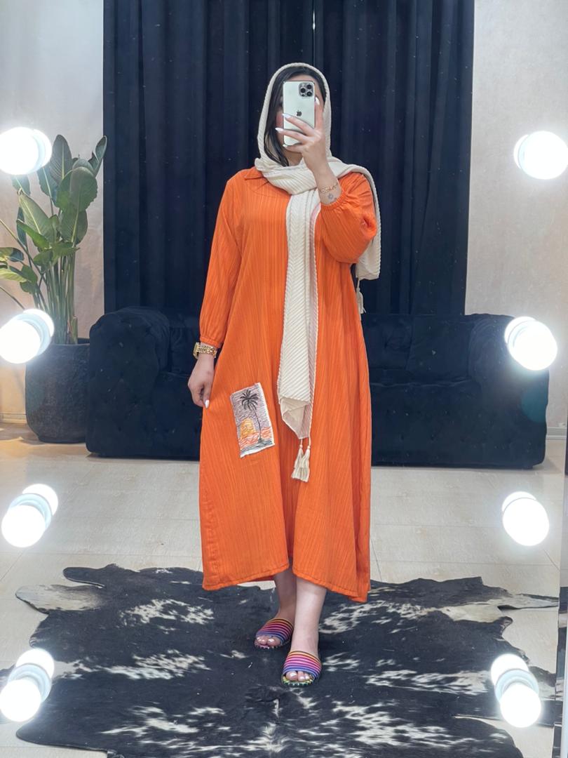 مانتو پیراهنی کراش نخل کد 1050