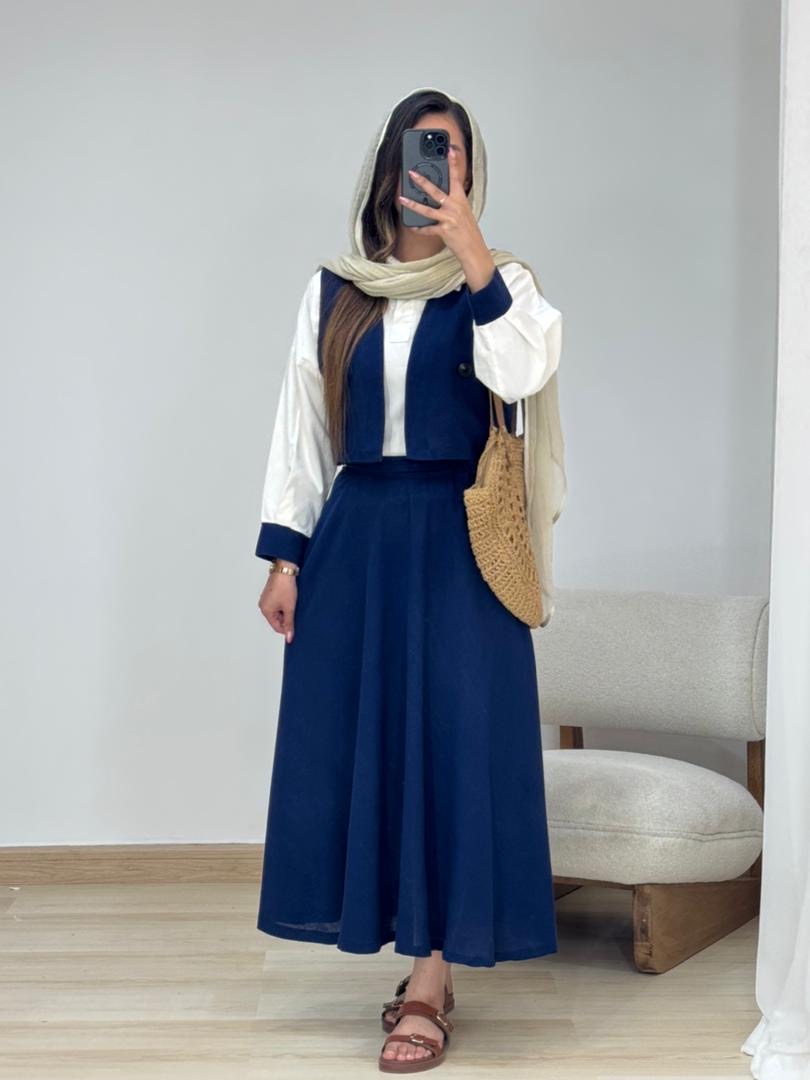 ست سه تیکه شومیز و ژیله و دامن کد 12558