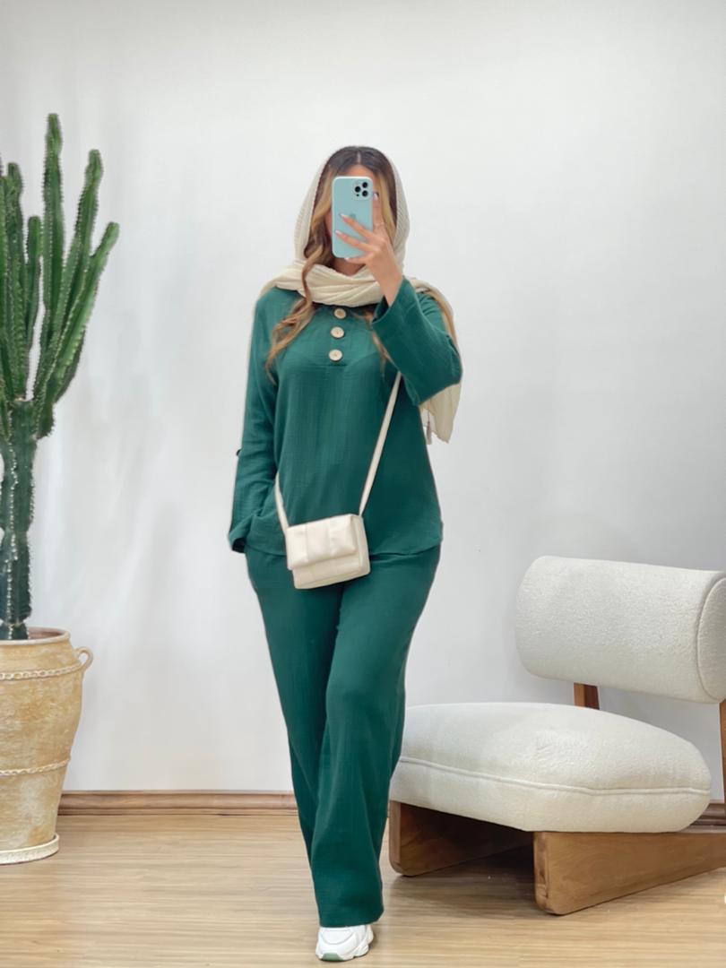 ست تونیک و شلوار دبل فیس مروارید کد 11820