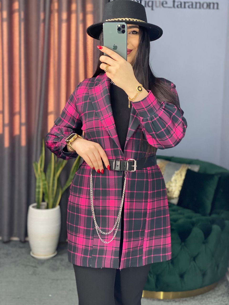 مانتو چهارخونه کتی کد 192