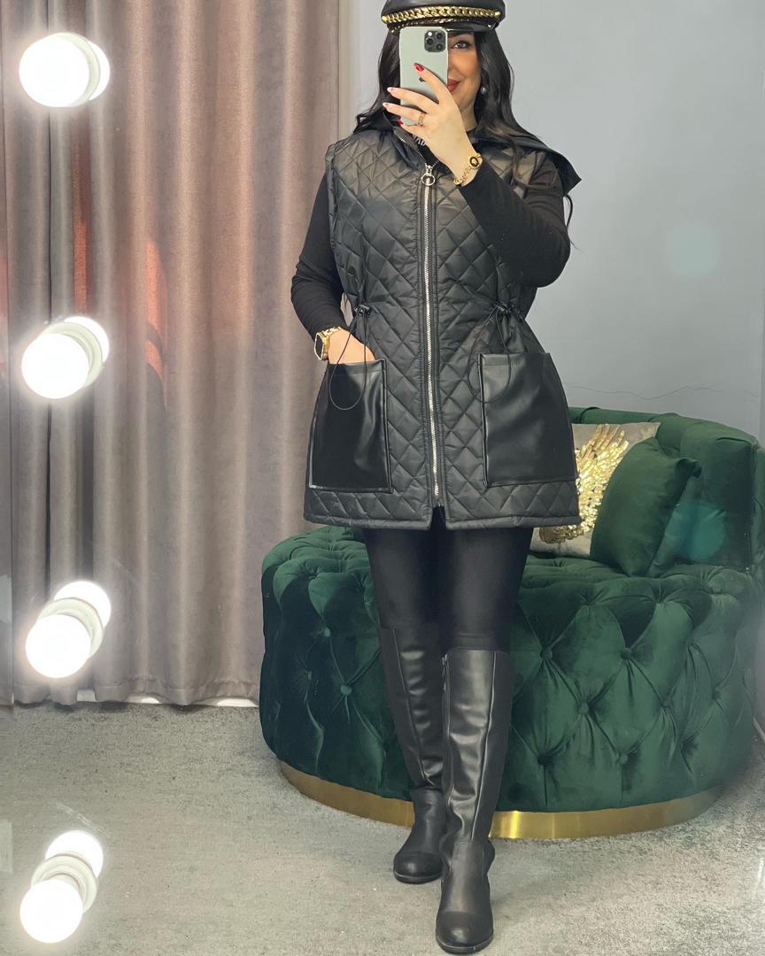 پافر لوزی دوزی جیب چرم کد 672