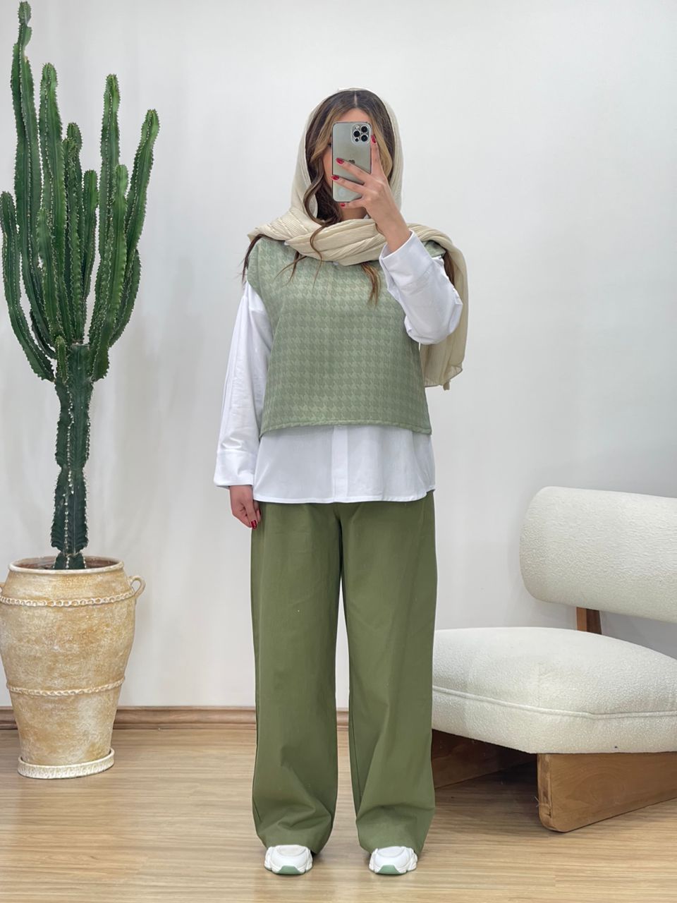 ست سه تیکه وست و شومیز و شلوار لینن کد 11614