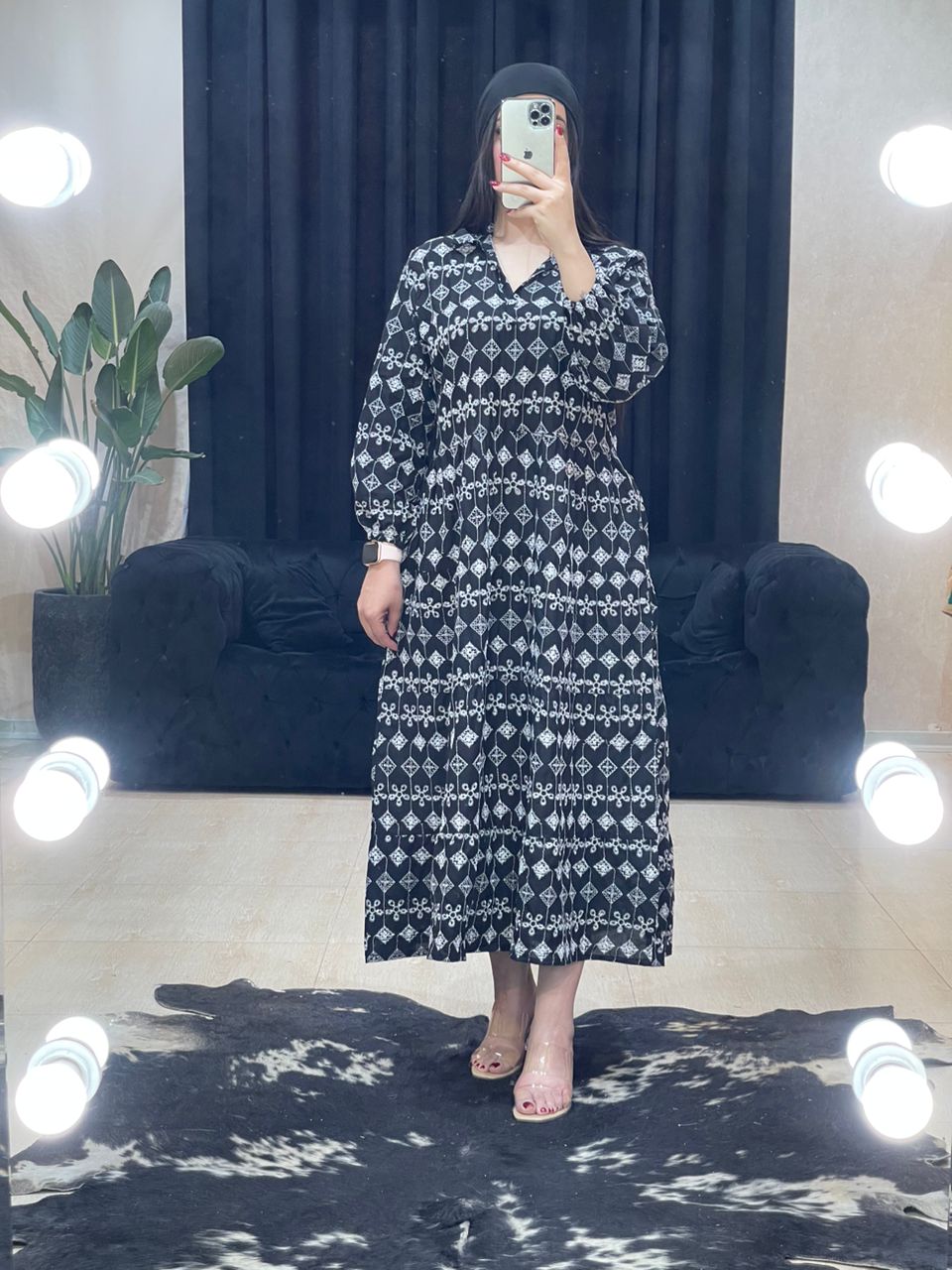 مانتو پیراهنی سوزن دوزی کد 11114