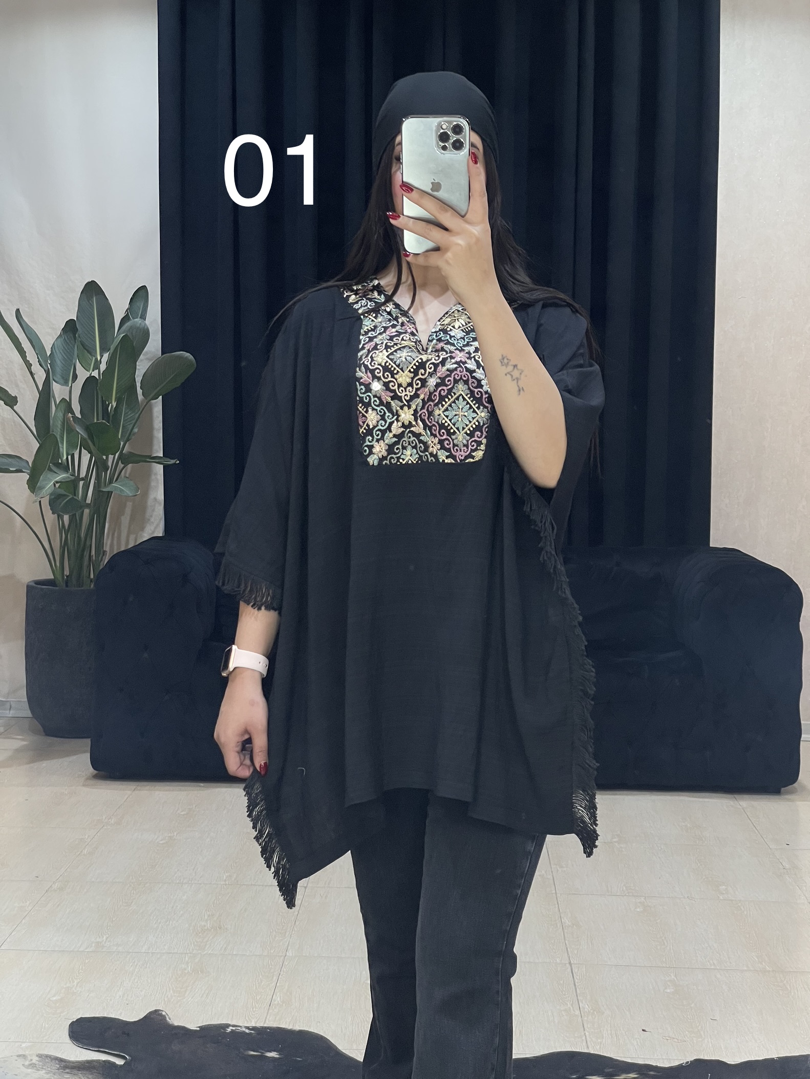 مانتو پانچ بخارا دوزی کد 1191