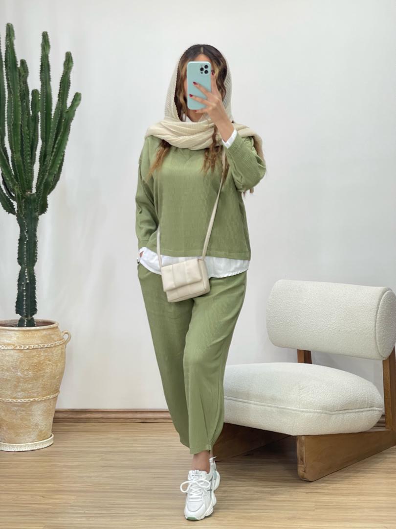 ست اطلسی یقه مردونه کد 11851