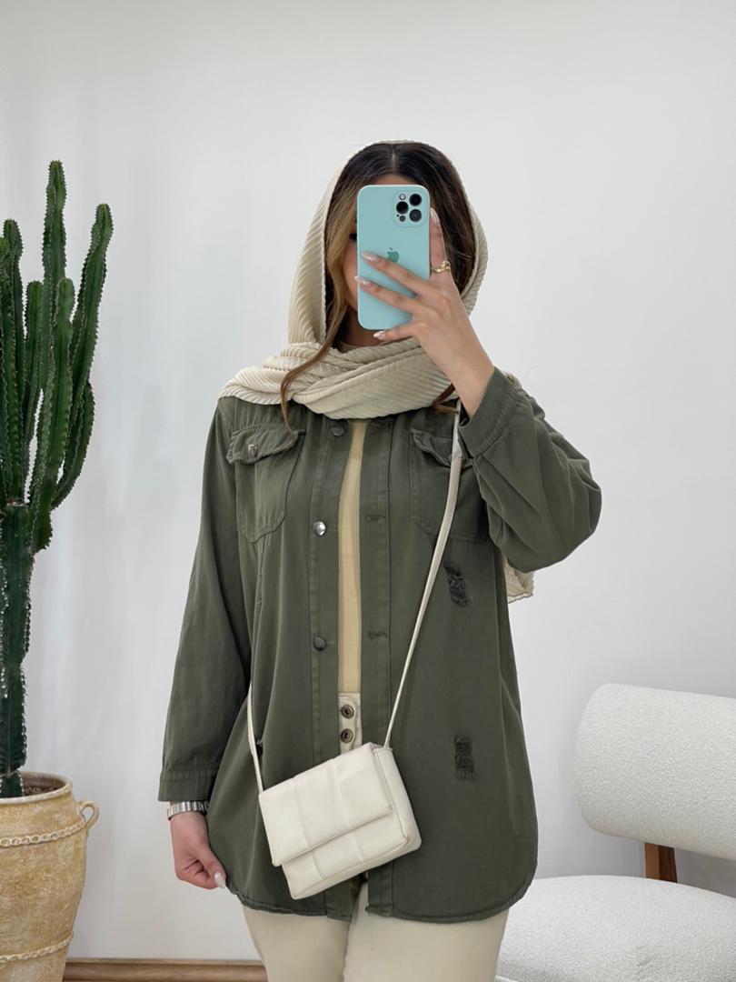 مانتو کتان زاپدار کد 11750